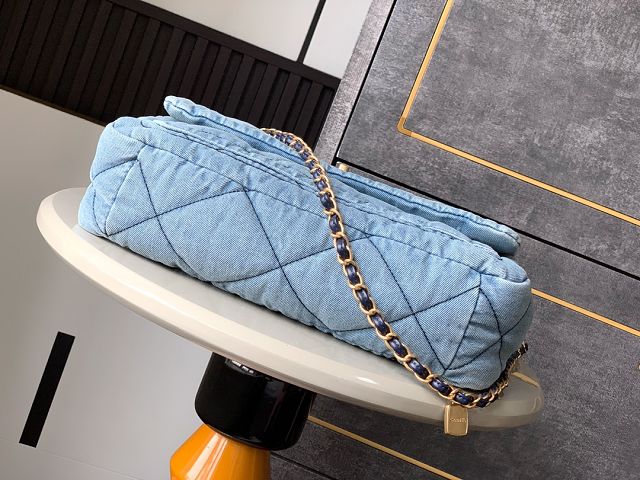 CC original denim large flap bag AS5012 blue