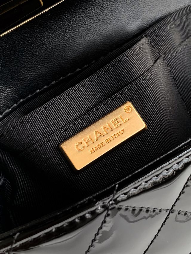 CC original patent calfskin top handle clutch AP3240 black 