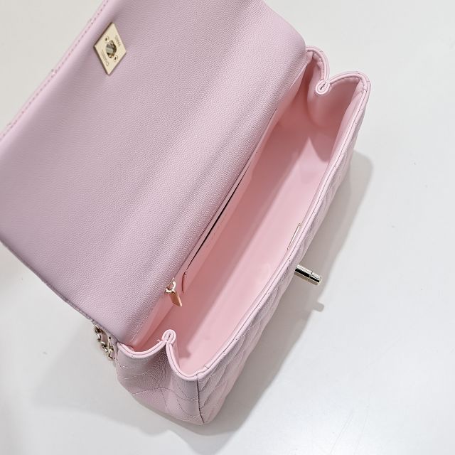 CC original grained calfskin top handle flap bag AS5554 pink