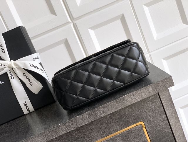 CC original lambskin top handle clutch AP3240 black