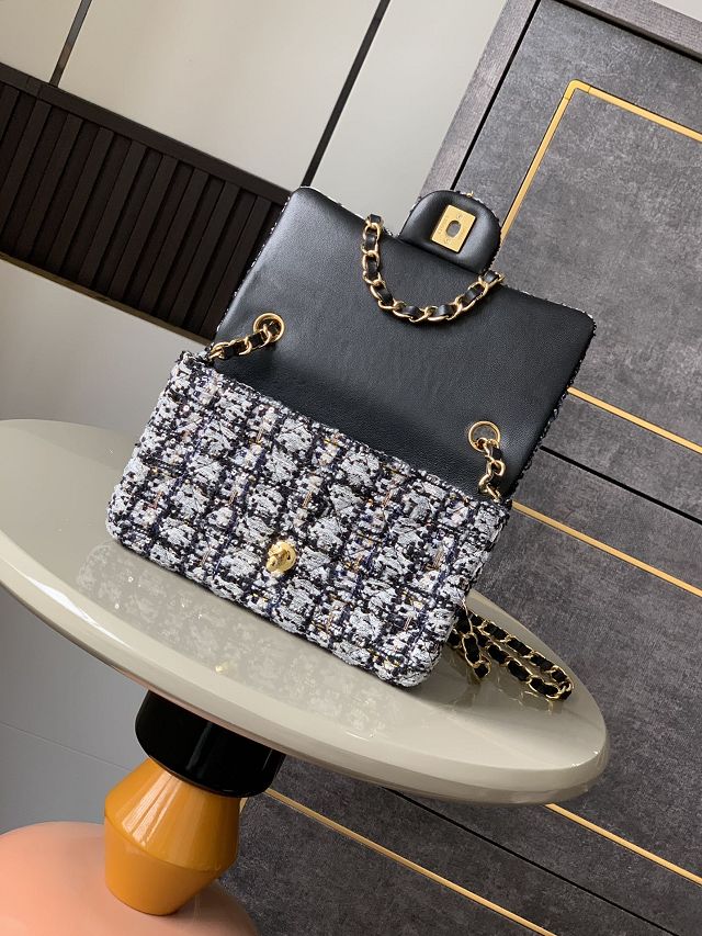 CC original tweed mini flap bag A69900 black&white