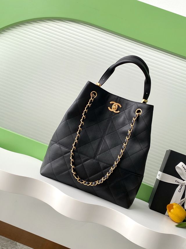 CC original calfskin shopping bag AS5636 black