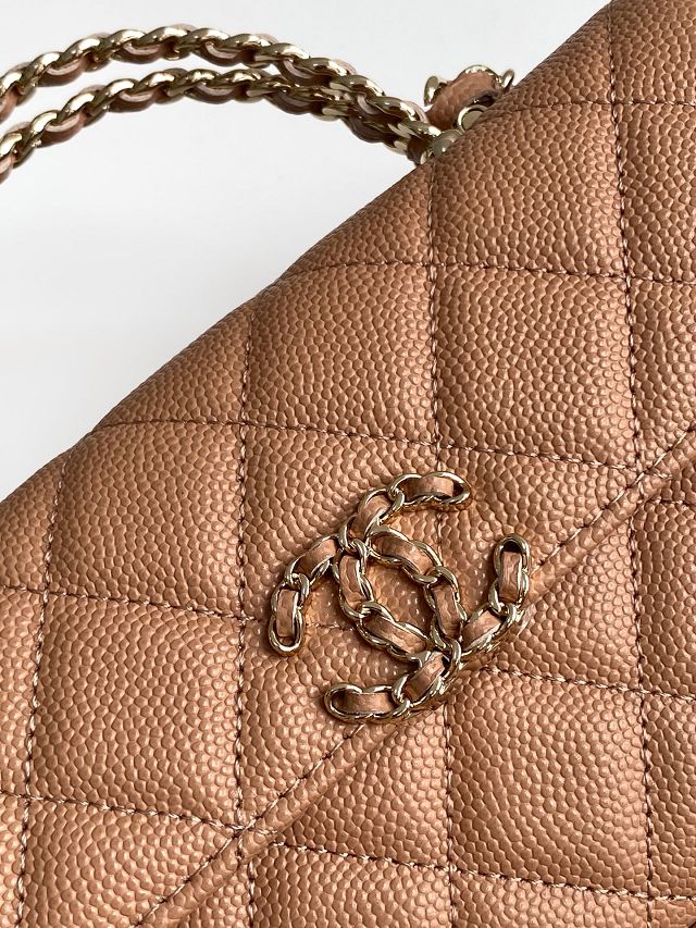 CC original grained calfskin flap phone holder AP3238 apricot