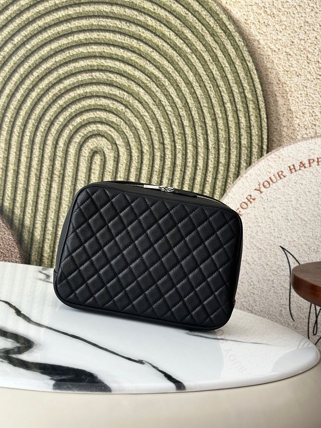 CC original grained calfskin large pouch A31106 black