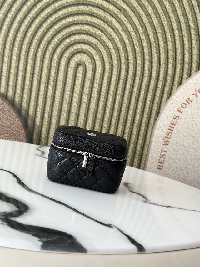 CC original grained calfskin mini vanity A31107 black