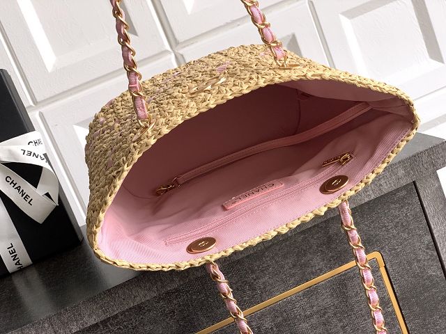 CC original raffia small shopping bag AS3251 apricot