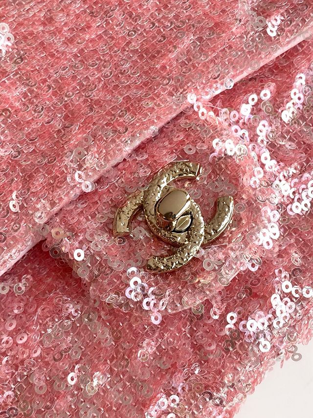 CC original sequins mini flap bag AS4561 pink