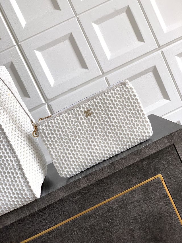 CC original tweed small shopping bag AS3351 white