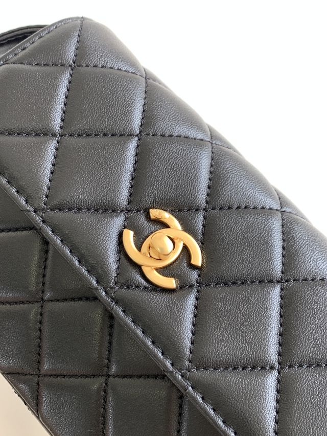 CC original calfskin flap phone holder AP4677 black