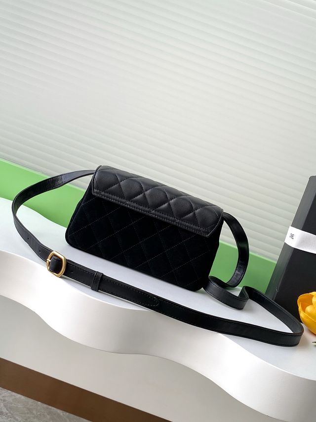 CC original suede calfskin flap phone holder AP4677 black