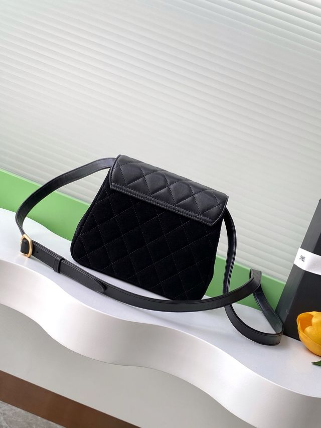 CC original suede calfskin flap phone holder AP4679 black