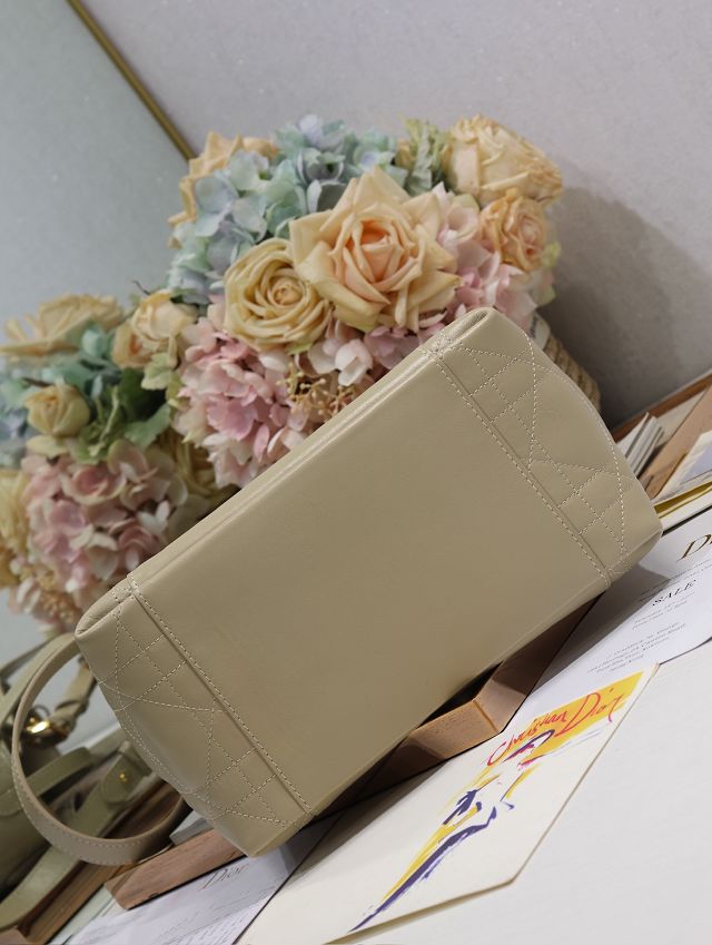 Dior original calfskin medium signature bucket bag M2841 beige