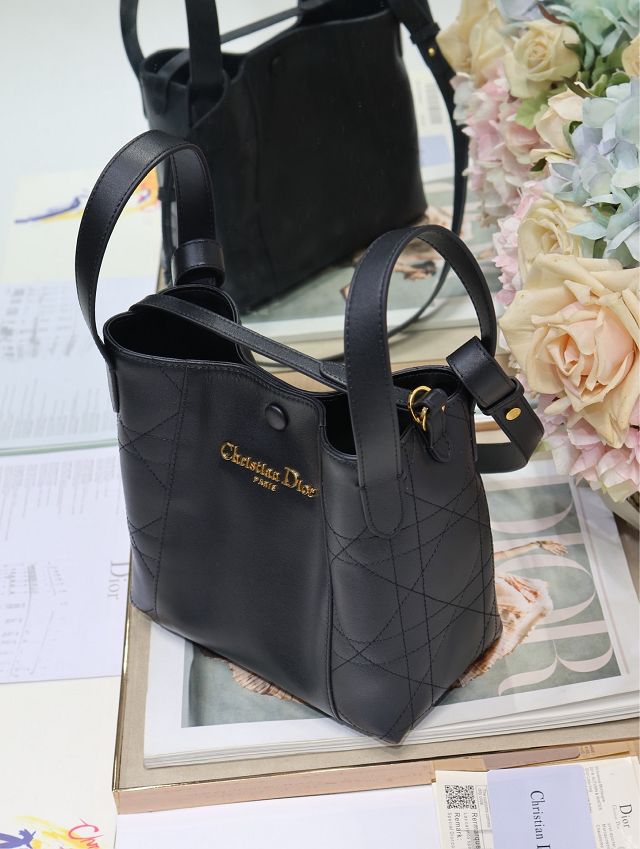 Dior original calfskin small signature bucket bag M2840 black