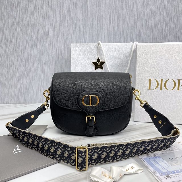 Dior original grained calfskin large bobby bag M9320 black