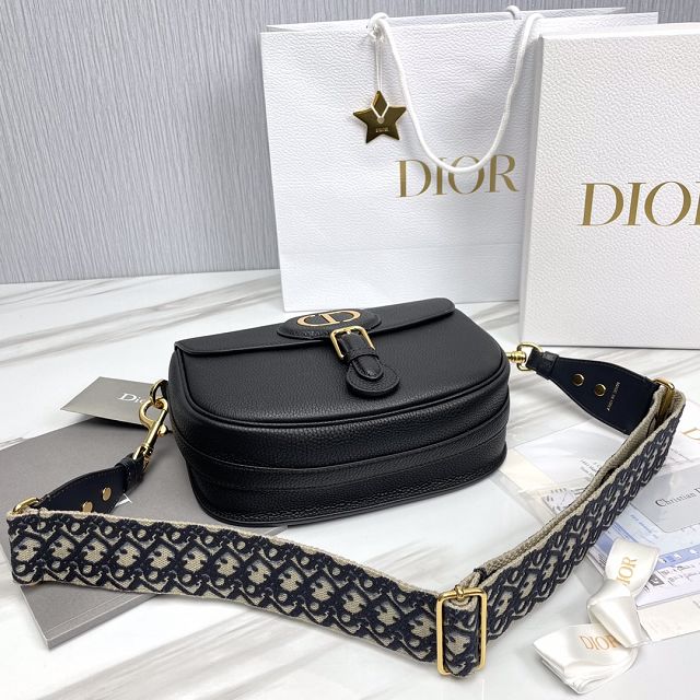 Dior original grained calfskin large bobby bag M9320 black