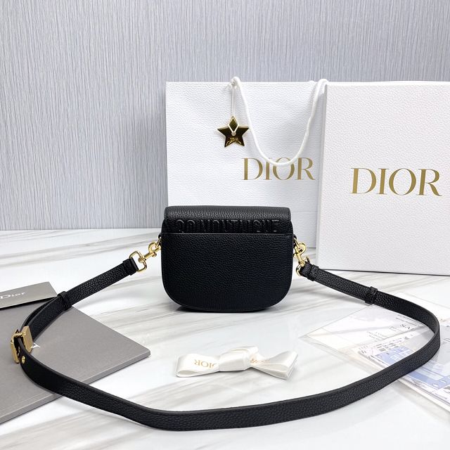 Dior original grained calfskin small bobby bag M9317 black
