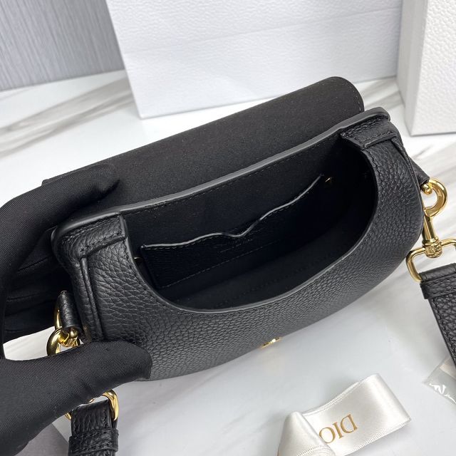 Dior original grained calfskin small bobby bag M9317 black
