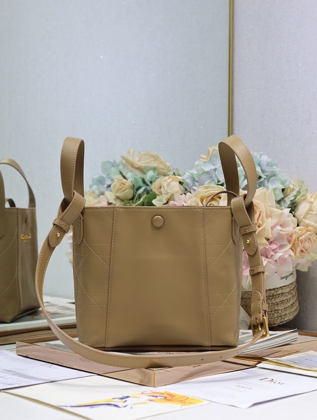 Dior original calfskin small signature bucket bag M2840 apricot