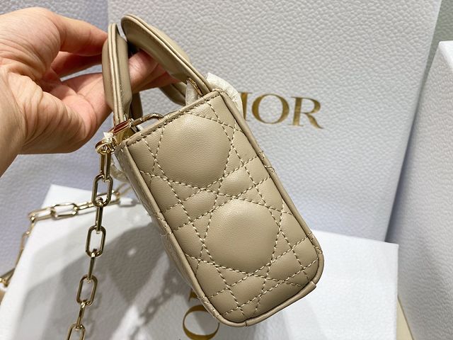 Dior original lambskin lady D-Joy micro bag S0910 apricot