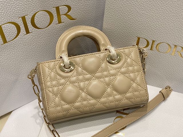 Dior original lambskin lady D-Joy micro bag S0910 apricot