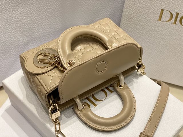 Dior original lambskin lady D-Joy micro bag S0910 apricot