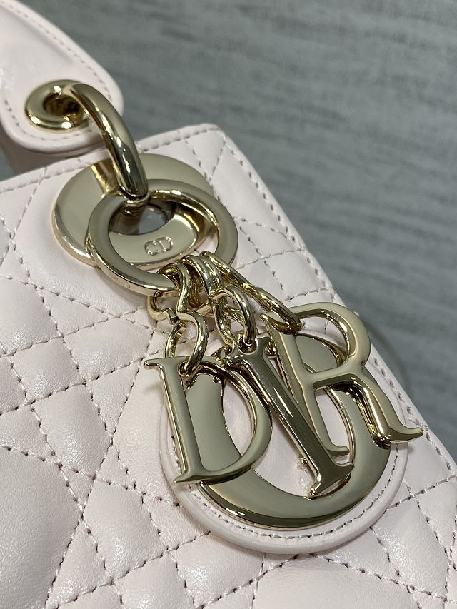 Dior original lambskin mini lady bag M0505 light pink