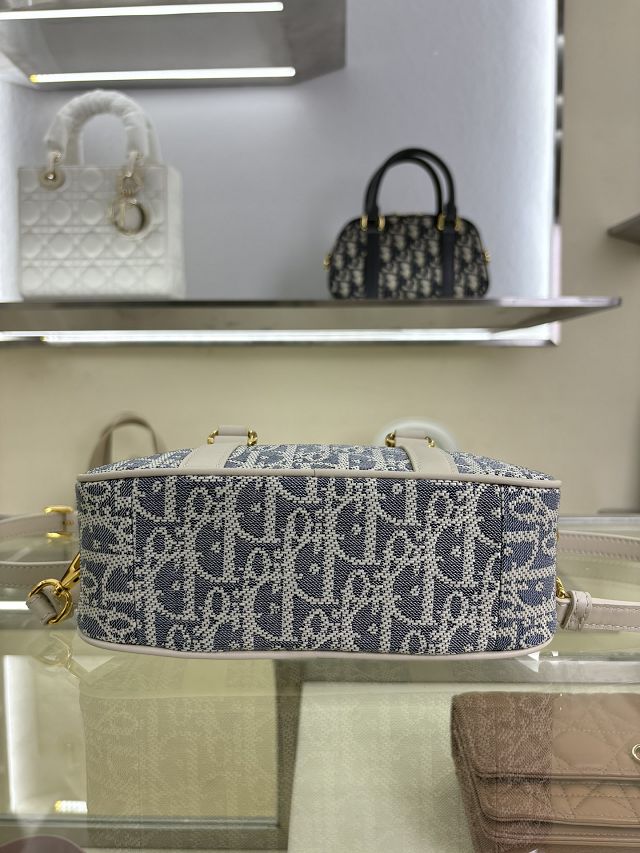 Dior original cotton mini D-vibe bowling bag S2388 blue