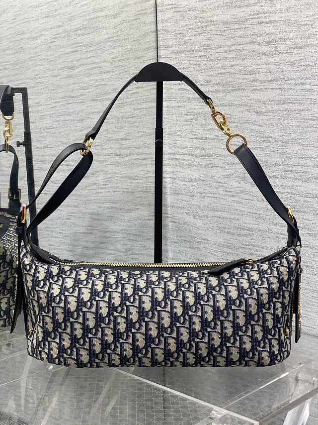 Dior original cotton medium D-Journey bag M2417 dark blue