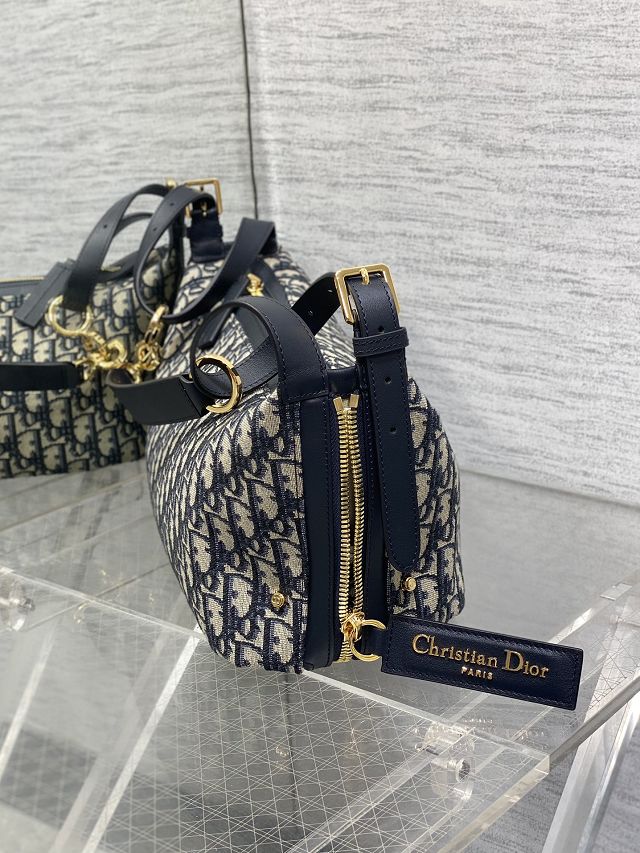 Dior original cotton medium D-Journey bag M2417 dark blue