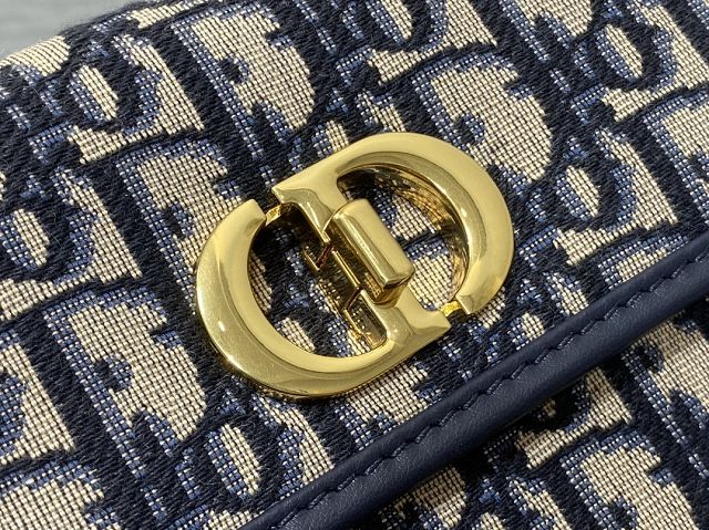 Dior original cotton mini caro bag M9240 dark blue