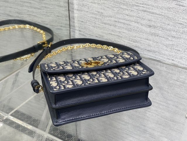 Dior original cotton mini caro bag M9240 dark blue