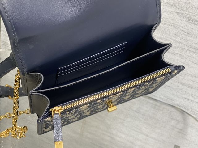 Dior original cotton mini caro bag M9240 dark blue