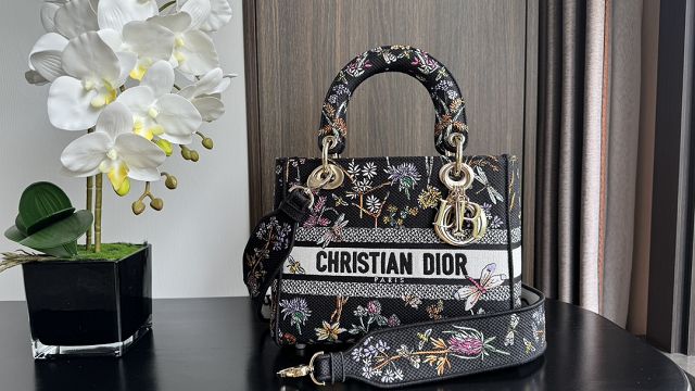 Dior original cotton medium lady bag M0565 