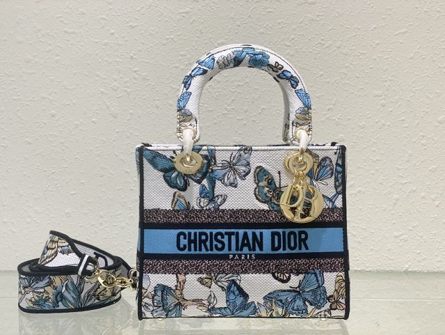 Dior original cotton medium lady bag M0565 