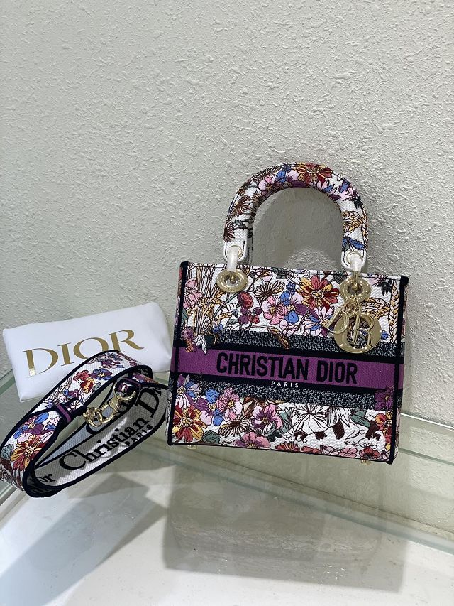 Dior original cotton medium lady bag M0565 