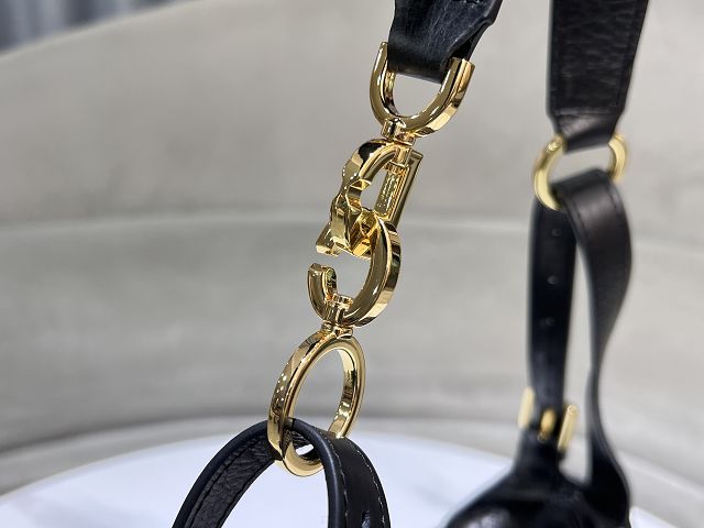 Dior original crinkled calfskin medium D-Journey bag M2417 black