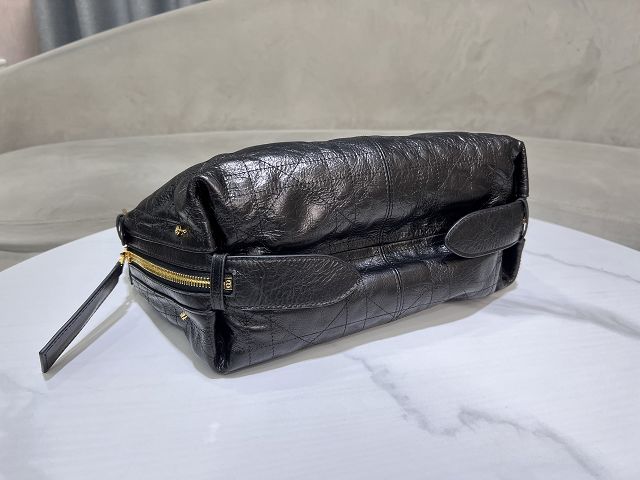 Dior original crinkled calfskin medium D-Journey bag M2417 black