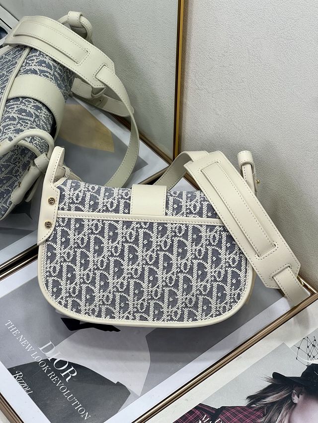 Dior original cotton 30 montaigne flap bag M9205 blue