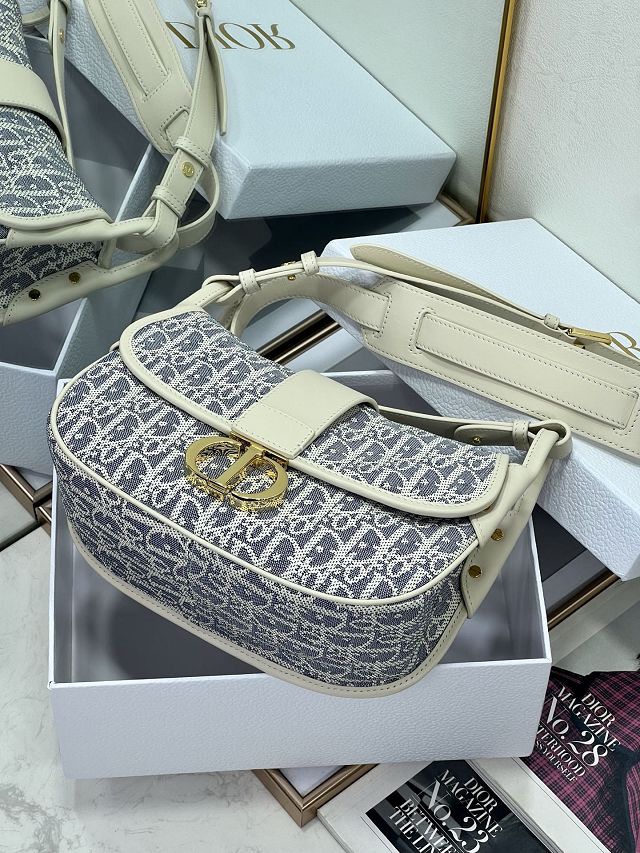 Dior original cotton 30 montaigne flap bag M9205 blue