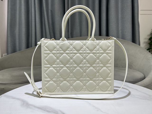Dior original calfskin medium book tote bag M1324 white