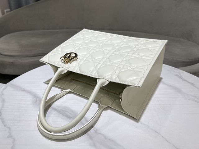 Dior original calfskin medium book tote bag M1324 white