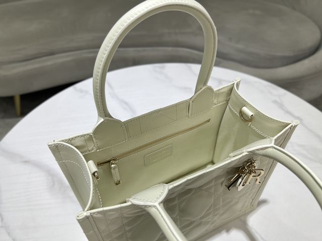 Dior original calfskin small book tote bag M1325 white