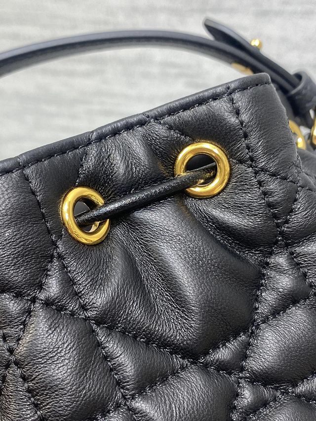 Dior original lambskin mini caro bucket bag M3369 black