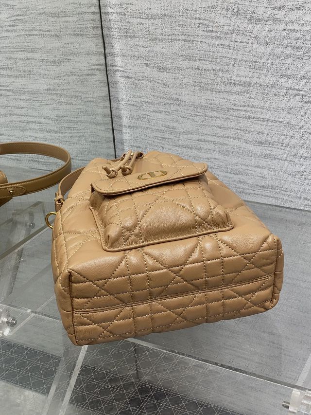 Dior original lambskin small caro bucket bag M3372 brown