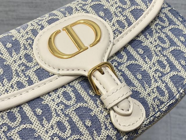 Dior original cotton bobby east-west bag M9327 blue