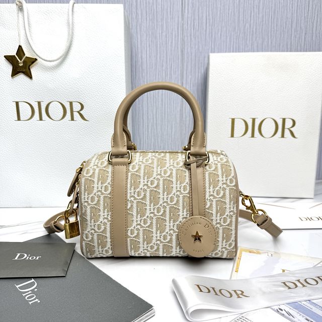 Dior original cotton groove 20 small bag M1364 natural