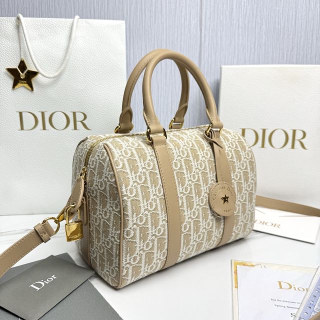 Dior original cotton groove 25 bag M1365 natural