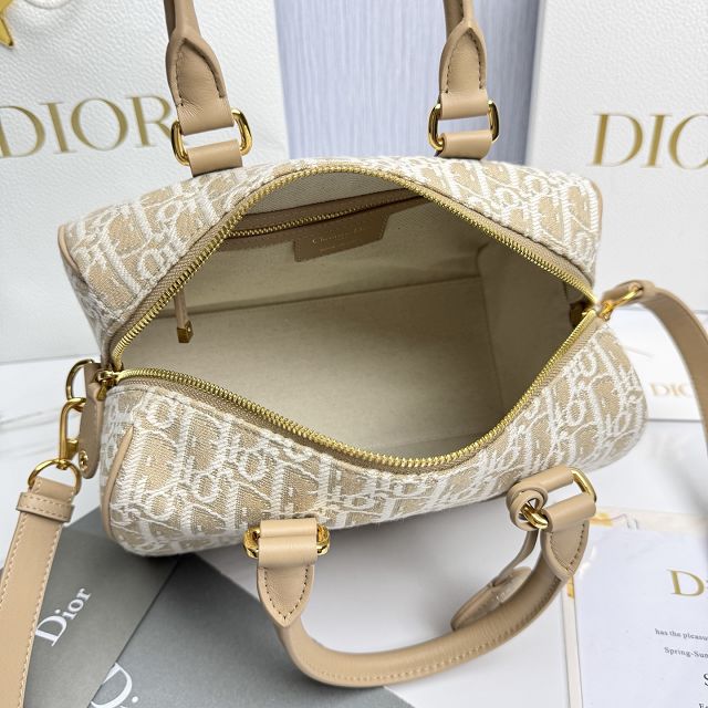 Dior original cotton groove 25 bag M1365 natural