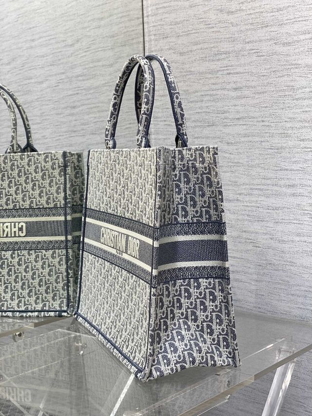 Dior original cotton large book tote bag M1286 blue