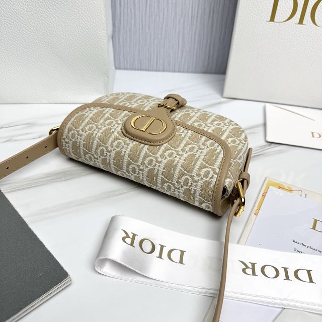Dior original cotton mini bobby east-west bag S5713 natural